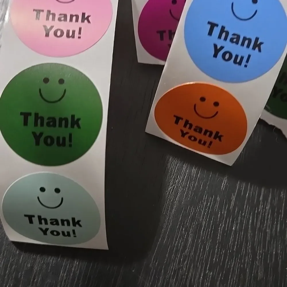 Colorful Thank You Sticker 20 Piece Ct Sell Reseller Teacher Color Smile
